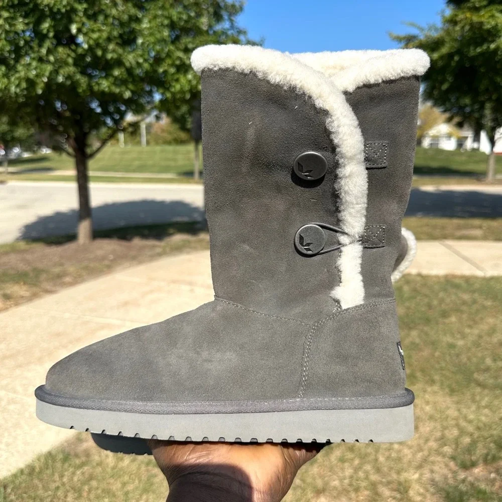 Koolaburra by UGG Women's Kinslei Tall Boots Size 7 Stone Gray Winter Boots‎